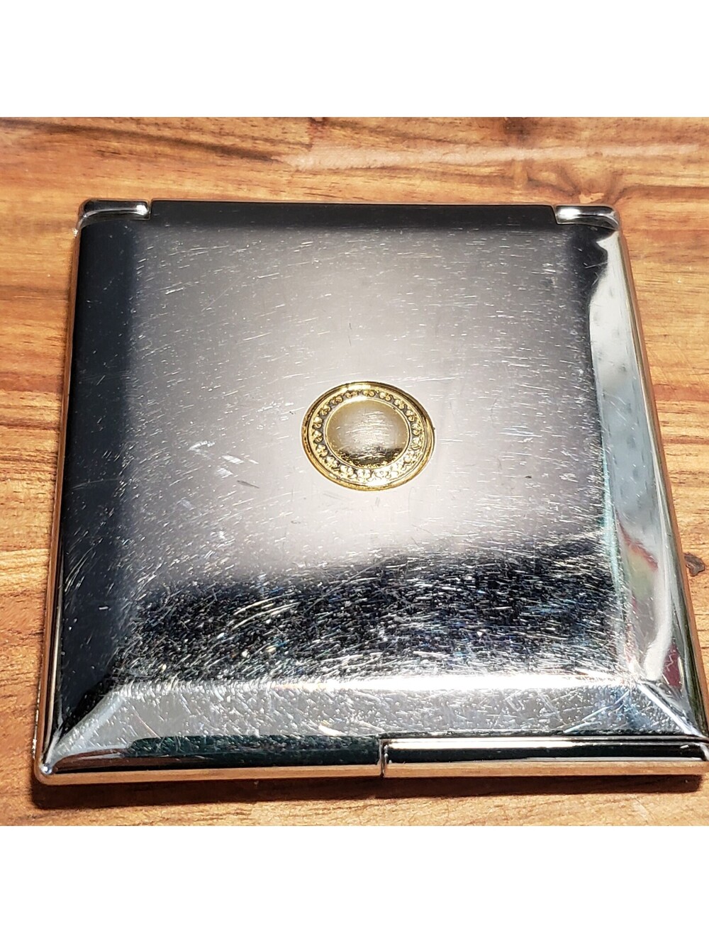Vintage Mary Kay Mirror Compact Silver Tone Double Mirror Discontinued